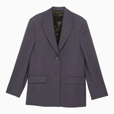 ACNE STUDIOS ACNE STUDIOS  BLUE SINGLE-BREASTED JACKET IN WOOL BLEND