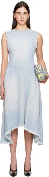 Acne Studios Asymmetric Faded Denim Dress In 228 Light Blue