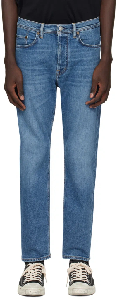 Acne Studios Blue Slim Fit Jeans In 863 Mid Blue