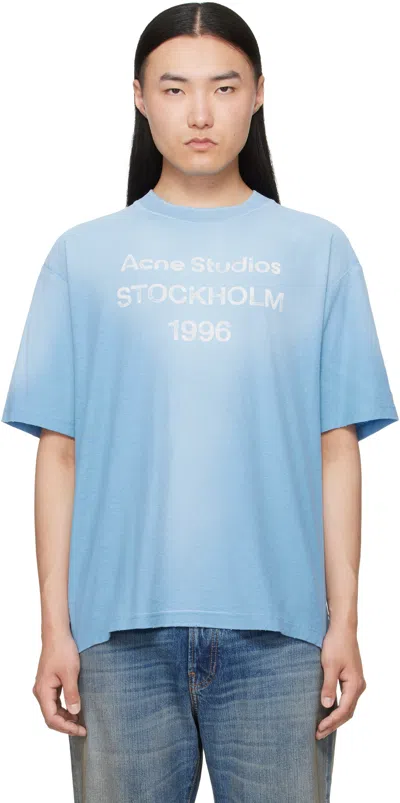 Acne Studios Blue Sprayed Logo T-shirt