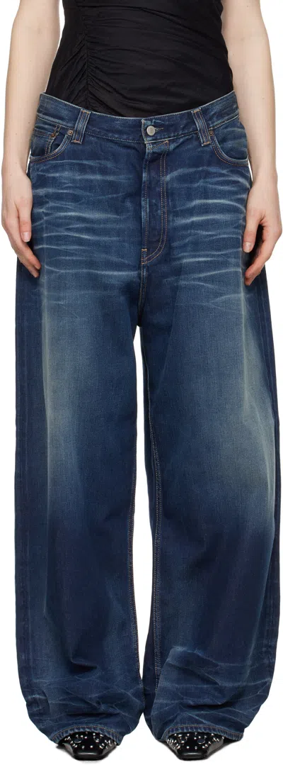 Acne Studios Blue Super Baggy 2023f Jeans In 863 Mid Blue
