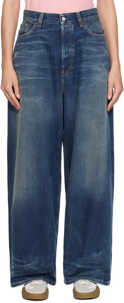 Acne Studios Blue Super Baggy 2023f Jeans In Mid Blue