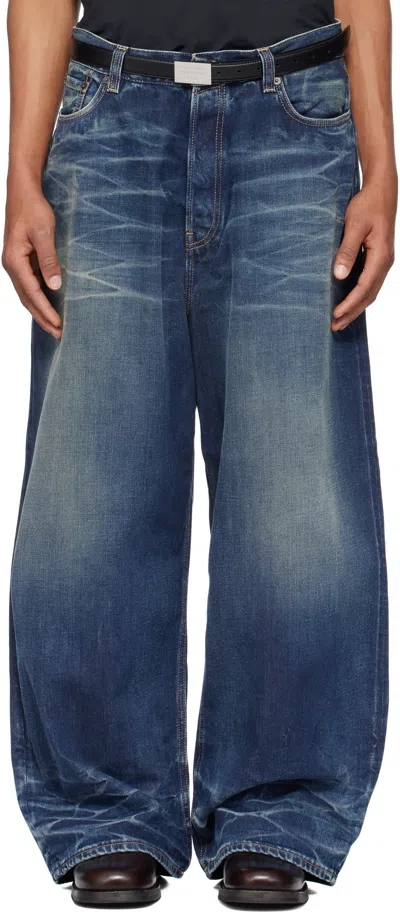 Acne Studios Blue Super Baggy 2023m Jeans In 863 Mid Blue