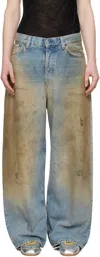 Acne Studios Baggy Jeans Mid Blue In Blue