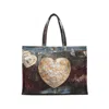 Acne Studios Denim-patch Heart Tote Bag In Blue