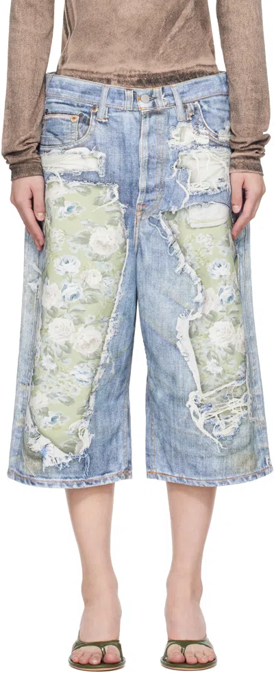Acne Studios Blue Trompe-l'oeil Denim Shorts