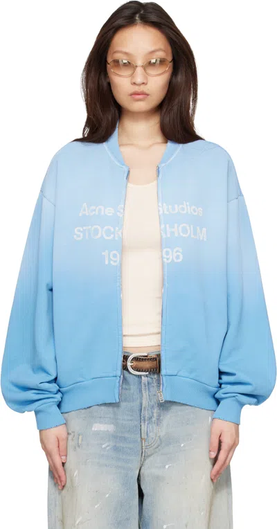 Acne Studios Fiah Garment-dyed Printed Cotton-blend Jersey Zip-up Sweatshirt In Multi