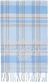 Acne Studios Plaid Fringed Scarf In Blue