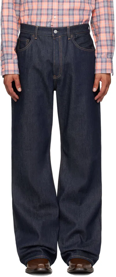 Acne Studios Blue Wide-leg Jeans In 135 Indigo Blue