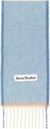 Acne Studios Blue Wool Mohair Narrow Scarf In Aal Denim Blue
