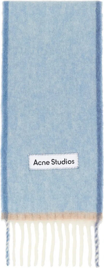 Acne Studios Blue Wool Mohair Narrow Scarf
