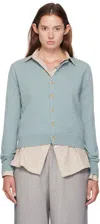 Acne Studios Blue Yak Wool Fitted Cardigan