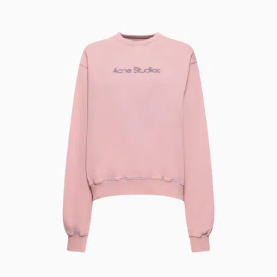 Acne Studios Blurred Logo Sweatshirt In Pink