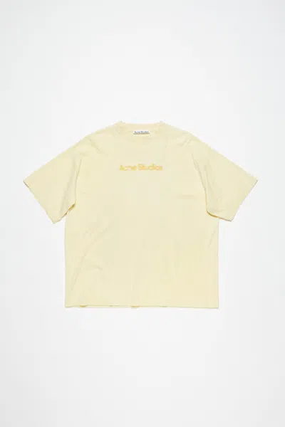 Acne Studios Blurred Logo T-shirt - Relaxed Unisex Fit In Pale Yellow