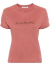 ACNE STUDIOS BLURRED LOGO T-SHIRT WOMAN SALMON