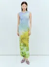 Acne Studios Sleeveless Maxi Dress Blurred Print In Purple