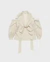 Acne Studios Bow-tie Open-shoulder Blouse In Gold
