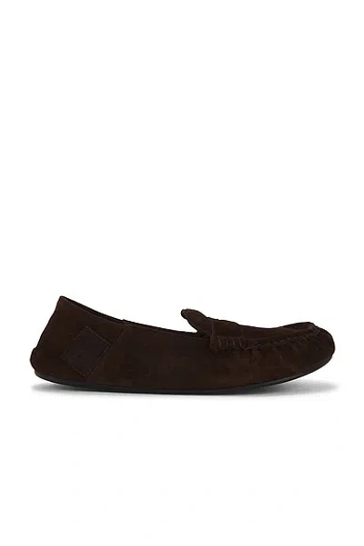 Acne Studios Bojan Folding Suede Slip On In Brown