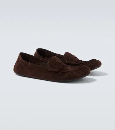 Acne Studios Bojan Folding Suede Loafers In Multi