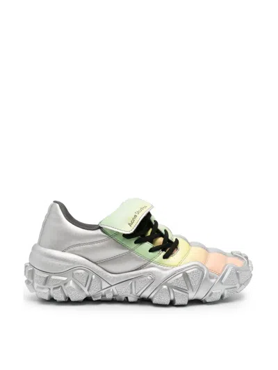 Acne Studios Laminated Faux Leather Sneakers In Multicolor