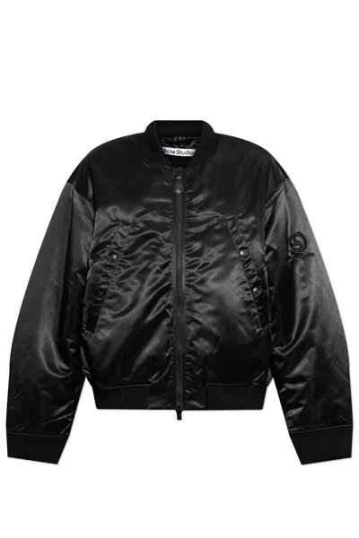 Acne Studios Men's Nylon Bomber Jacket In Black