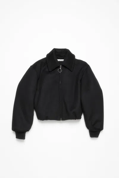 Acne Studios Owella Wool Blend Felt Bomber Jacket In Black