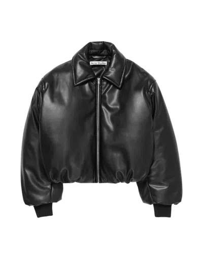 ACNE STUDIOS BOMBER JACKET ECOPELLE NERO