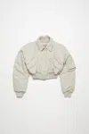 Acne Studios Womens Anthracite Grey Oblio Cropped Shell Bomber Jacket In Fog Grey