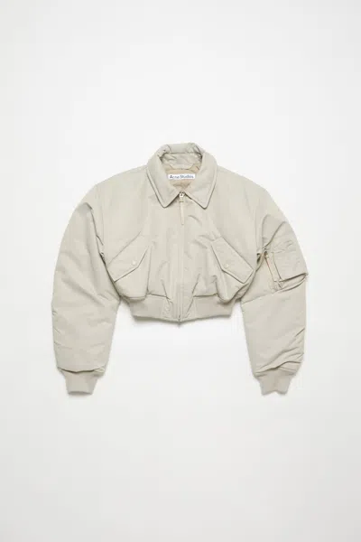 Acne Studios Womens Anthracite Grey Oblio Cropped Shell Bomber Jacket