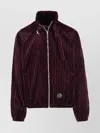 Acne Studios Bomber Jacket With Elastic Cuffs And Front Pockets In Burgundy