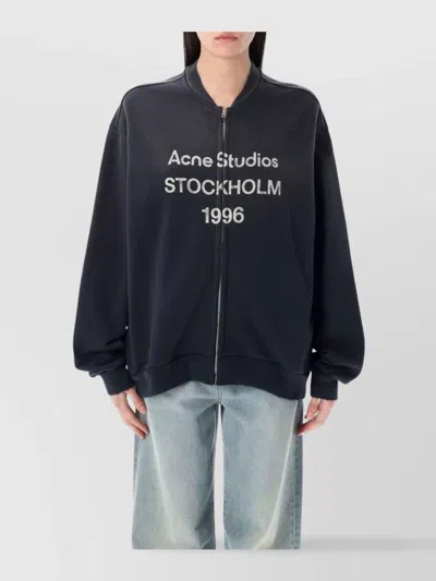 Acne Studios Bomber Jacket With Ribbed Cuffs And Hem