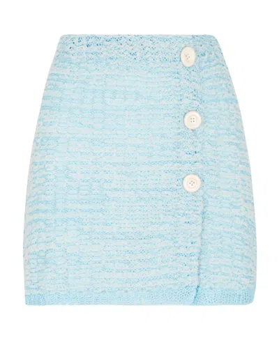 Acne Studios Bouclé Tweed Mini Skirt In Blue