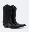 Acne Studios Bouni Leather Cowboy Boots In Black
