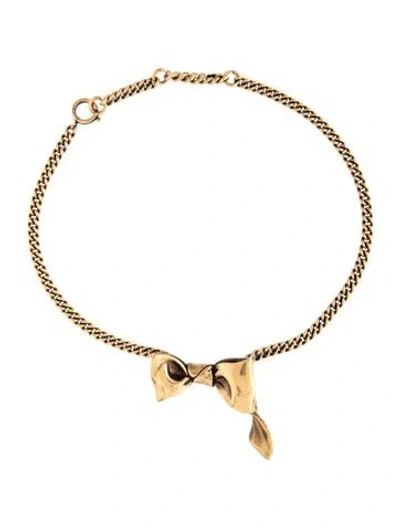 Pre-owned Acne Studios Bow Collar Pendant Necklace, 17.25" In Multicolor