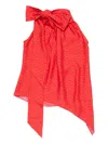 Acne Studios Bow-detail Asymmetric Top In Red