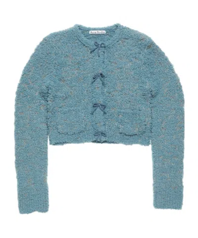 Acne Studios Bow-detail Cardigan In Blue