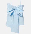 Acne Studios Blue Bow Strap Top In Light Blue