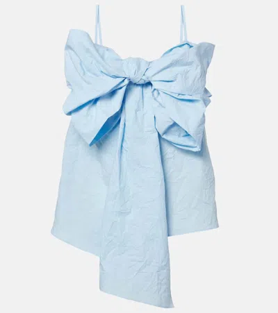 Acne Studios Blue Bow Strap Top In 228 Light Blue