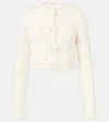 Acne Studios Cropped-cardigan Aus Einem Wollgemisch In Weiss