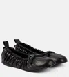 Acne Studios Bow-detail Leather Ballet Flats In Black