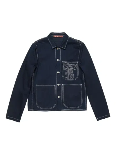 Acne Studios Bow-embroidered Denim Jacket