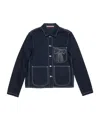 Acne Studios Bow-embroidered Denim Jacket In Blue