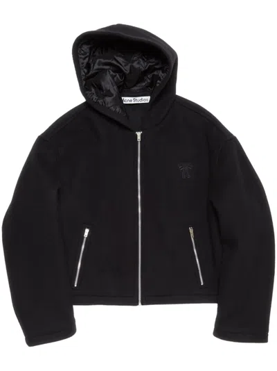 Acne Studios Hooded Jacket Wool Blend In Black