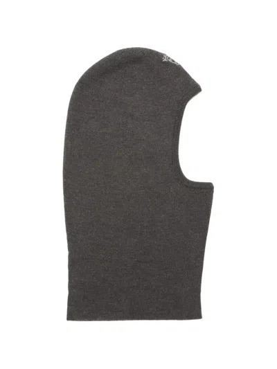 Acne Studios Bow-embroidery Balaclava In Gray