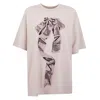 Acne Studios Bow Print Vintage Cotton T-shirt In Pink