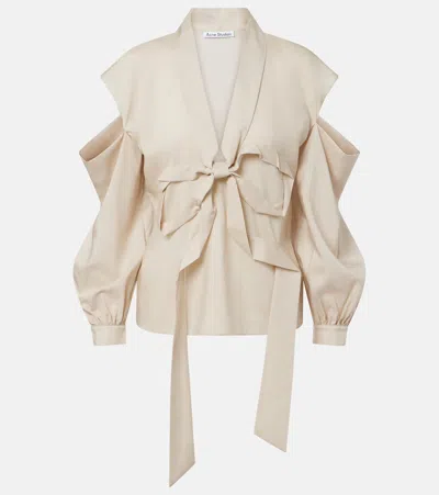 Acne Studios Senny Fluid Lyocell Blouse In Neutral