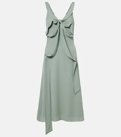 Acne Studios Dowla Silk Crepe De Chine Midi Dress In Green