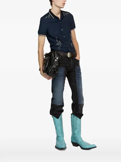 Acne Studios Bow-embellishment Shirt In Blue