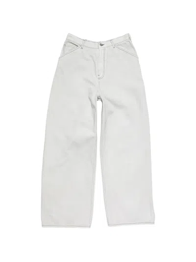 Acne Studios Bow-embroidered Trousers In White