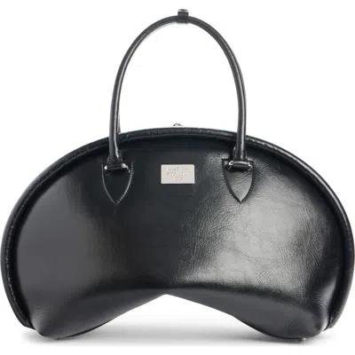 Acne Studios Bowlina Leather Top Handle Bag In Black